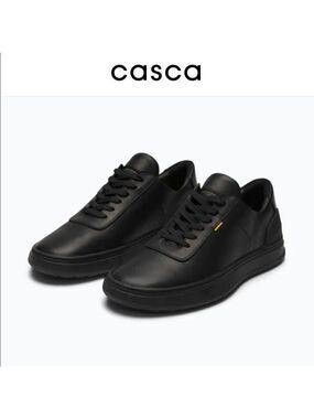 ** NEW Casca Avro Black Leather 3D Printed Premium Waterproof Sneaker Size 39